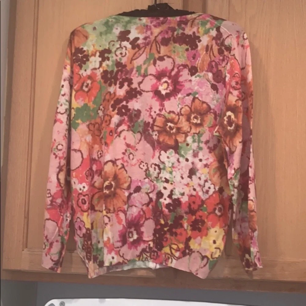 J.Crew Cardigan Size: Large Soft watercolor floral